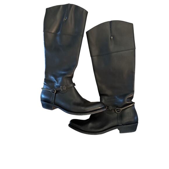Frye Rider Spur Leather tall KNEE RIDING Boots SZ 8.5 - Picture 1 of 5